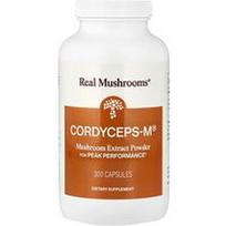 Real Mushrooms, Cordyceps-M®, grybų ekstrakto milteliai, 300 kapsulių (500 mg vienoje kapsulėje)
