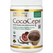 California Gold Nutrition, Supermaistas, „CocoCeps“, ekologiška kakava, kordicepsas ir reiši ankštiniai augalai, 225 g