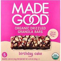 MadeGood, Ekologiški granolos batonėliai, aplieti, gimtadienio tortas, 5 batonėliai po 24 g (0,85 uncijos)