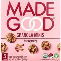 MadeGood, Granola Minis, braškės, 5 pakeliai, po 0.85 uncijos (24 g)