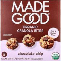 MadeGood, Ekologiški granolos kąsneliai su šokolado gabaliukais, 5 pakeliai po 24 g (0,85 uncijos)