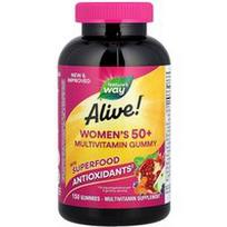Nature's Way, Gyvas! ® Moteriški 50+ multivitaminų guminukai, mišrios uogos, 150 guminukų