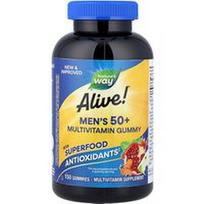 Nature's Way, Gyvas! ® Vyriški 50+ multivitaminų guminukai, vaisiai, 150 guminukų