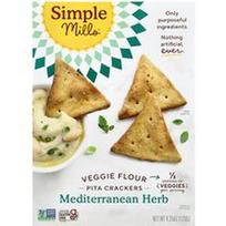 Simple Mills, Daržovių miltų pita krekeriai, Viduržemio jūros žolelės, 4.25 uncijos (120 g)