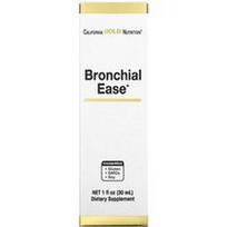 California Gold Nutrition, Bronchų lengvumas su patentuotu šviežių Osha šaknų, devyniratukų lapų ir laukinių vyšnių žievės mišiniu, 1 fl oz (30 ml)
