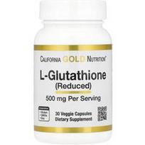 California Gold Nutrition, L-glutationas (redukuotas), 500 mg, 30 vegetariškų kapsulių