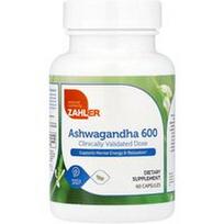 Zahler, Ashwagandha 600, kliniškai patvirtinta dozė, palaiko psichinę energiją ir atsipalaidavimą, 60 kapsulių (300 mg vienoje kapsulėje)
