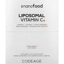 Codeage, Liposominis vitaminas C, citrusinių vaisių ir vanilės skonio, 1,000 mg, 32 maišeliai, po 15 ml