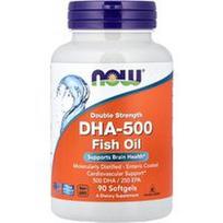NOW Foods, Dvigubo stiprumo DHA-500 žuvų taukai, 90 minkštųjų gelių
