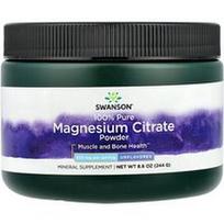 Swanson Vitamins, 100 % gryno magnio citrato milteliai, be skonio, 8,6 uncijos (244 g)