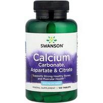 Swanson Vitamins, Kalcio karbonatas, aspartatas ir citratas, 500 mg, 100 tablečių