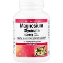 Natural Factors, Magnio glicinatas, 200 mg, 120 vegetariškų kapsulių