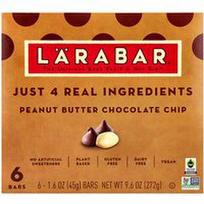 Larabar, Originalus tikras vaisių ir riešutų batonėlis™, žemės riešutų sviesto šokolado drožlės, 6 batonėliai, po 1.6 uncijos (45 g)
