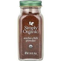 Simply Organic, Ancho čili milteliai, 2.85 uncijos (81 g)