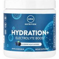 MRM Nutrition, Hydration+ Electrolyte Boost, mėlynių acai, 4.76 oz (135 g)