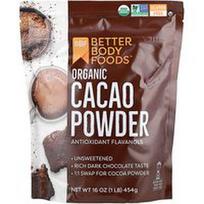 BetterBody Foods, Ekologiški kakavos milteliai, 16 uncijų (454 g)