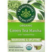 Traditional Medicinals, Ekologiška žalioji arbata „Matcha“ su skrudintais ryžiais, 16 suvyniotų arbatos pakelių, 24 g