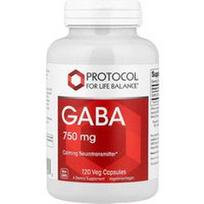 Protocol for Life Balance, GABA, 750 mg, 120 daržovių kapsulių