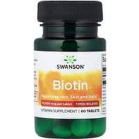 Swanson Vitamins, Biotinas, Time-Release, 10 000 mcg, 60 tablečių