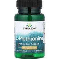 Swanson Vitamins, L-metioninas, 500 mg, 30 kapsulių