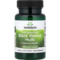 Swanson Vitamins, „Full Spectrum®“ juodųjų graikinių riešutų lukštai, 500 mg, 60 kapsulių