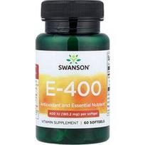 Swanson Vitamins, Vitaminas E-400, 180,2 mg (400 TV), 60 minkštųjų kapsulių