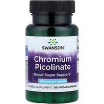 Swanson Vitamins, Chromo pikolinatas, 200 mcg, 100 veganiškų kapsulių