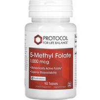 Protocol for Life Balance, 5-metilo folatas, 1 000 mcg, 90 tablečių