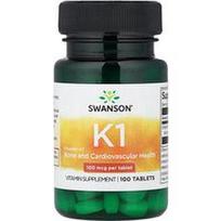 Swanson Vitamins, Vitaminas K1, 100 mcg, 100 tablečių
