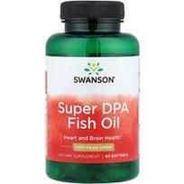 Swanson Vitamins, Super DPA žuvų taukai, 1 000 mg, 60 minkštųjų gelių