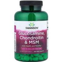 Swanson Vitamins, Gliukozaminas, chondroitinas ir MSM, 360 mini tablečių