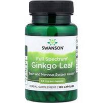 Swanson Vitamins, Viso spektro® ginkmedžio lapai, 60 mg, 120 kapsulių