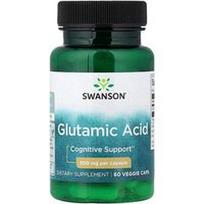 Swanson Vitamins, Glutamo rūgštis, 500 mg, 60 daržovių dangtelių