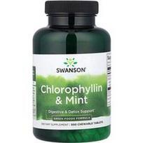 Swanson Vitamins, Chlorofilinas ir mėtos, 500 kramtomųjų tablečių