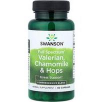 Swanson Vitamins, Pilno spektro® valerijonas, ramunėlės ir apyniai, 60 kapsulių