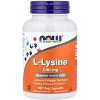 NOW Foods, L-lizinas, 500 mg, 100 daržovių kapsulių