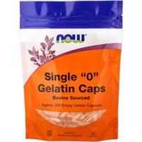 NOW Foods, Vienkartiniai 0 želatinos dangteliai, apie 250 tuščių želatinos kapsulių, 0,85 uncijos (24 g)