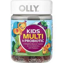 OLLY, Vaikams skirtas multivitaminų ir probiotikų mišinys, gardus uogų punšas, 100 guminukų
