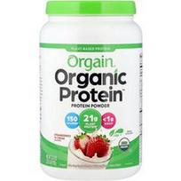 Orgain, „Organic Protein™“ baltymų milteliai, augalinės kilmės, braškių ir grietinėlės skonio, 920 g