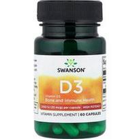 Swanson Vitamins, Vitaminas D3, didelio stiprumo, 25 mcg (1 000 TV), 60 kapsulių