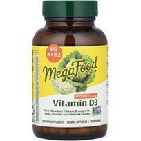 MegaFood, Vitaminas D3, 125 mcg (5 000 TV), 60 mini kapsulių