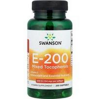 Swanson Vitamins, E-200 mišrūs tokoferoliai, 134 mg (200 TV), 250 minkštųjų gelių