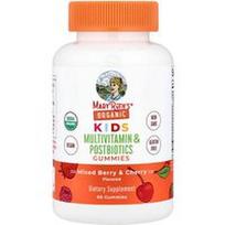 MaryRuth's, Ekologiški vaikiški multivitaminų ir postbiotikų guminukai, mišrūs uogų ir vyšnių, 60 guminukų