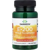 Swanson Vitamins, Vitamino E mišrūs tokoferoliai, 134 mg (200 TV), 100 minkštųjų kapsulių