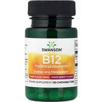Swanson Vitamins, B12 hidroksikobalaminas, mišrios uogos, 1,000 mcg, 60 kramtomųjų skirtukų