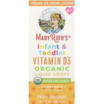 MaryRuth's, Organiniai vitamino D3 skystieji lašai kūdikiams ir mažyliams, nuo 6 mėnesių, be skonio, 15 ml (0,5 fl oz)