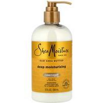 SheaMoisture, Neapdorotas taukmedžio sviestas, giliai drėkinantis kondicionierius, garbanotiems ir suvyniotiems plaukams, 13 fl oz (384 ml)