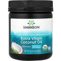 Swanson Vitamins, Organinis ypač tyras kokosų aliejus, šalto spaudimo, 454 g