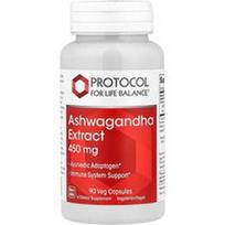 Protocol for Life Balance, Ashwagandha ekstraktas, 450 mg, 90 daržovių kapsulių