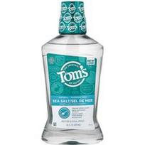Tom's of Maine, Jūros druskos burnos skalavimo skystis, be fluoro, gaivinanti mėta, 16 fl oz (473 ml)
